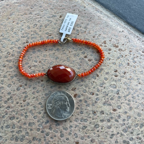 Elegant Faceted Carnelian Beaded Bracelet 7” - Picture 7 of 12